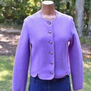 Geiger Tyrol Purple Boiled Wool Jacket Austria 38